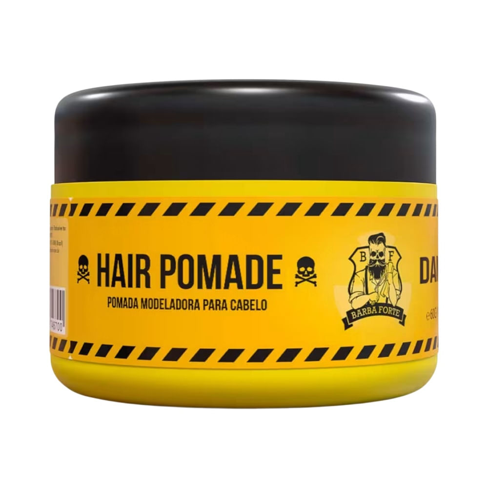 Lateral da embalagem da Pomada Modeladora Barba Forte Danger 120g
